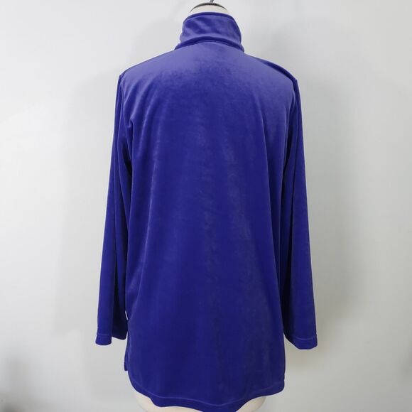 All American Comfort 1/4 Zip Tracksuit Jacket Velvet Velour Womens Medium Purple - Picture 7 of 12
